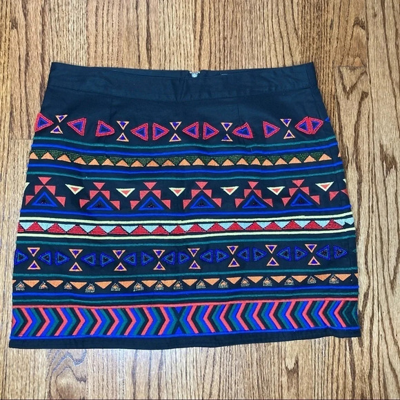 Sam Edelman Aztec Beaded Print Skirt  Sz: 12 - Picture 10 of 10
